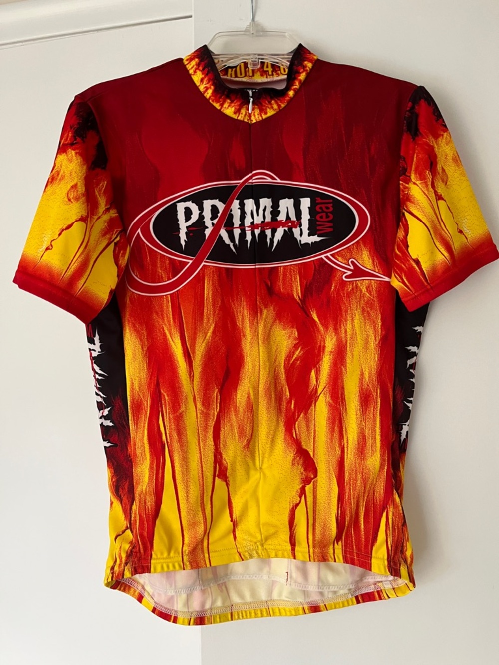Primal Wear Flame Graphic Cycling Jersey - Red & Yellow